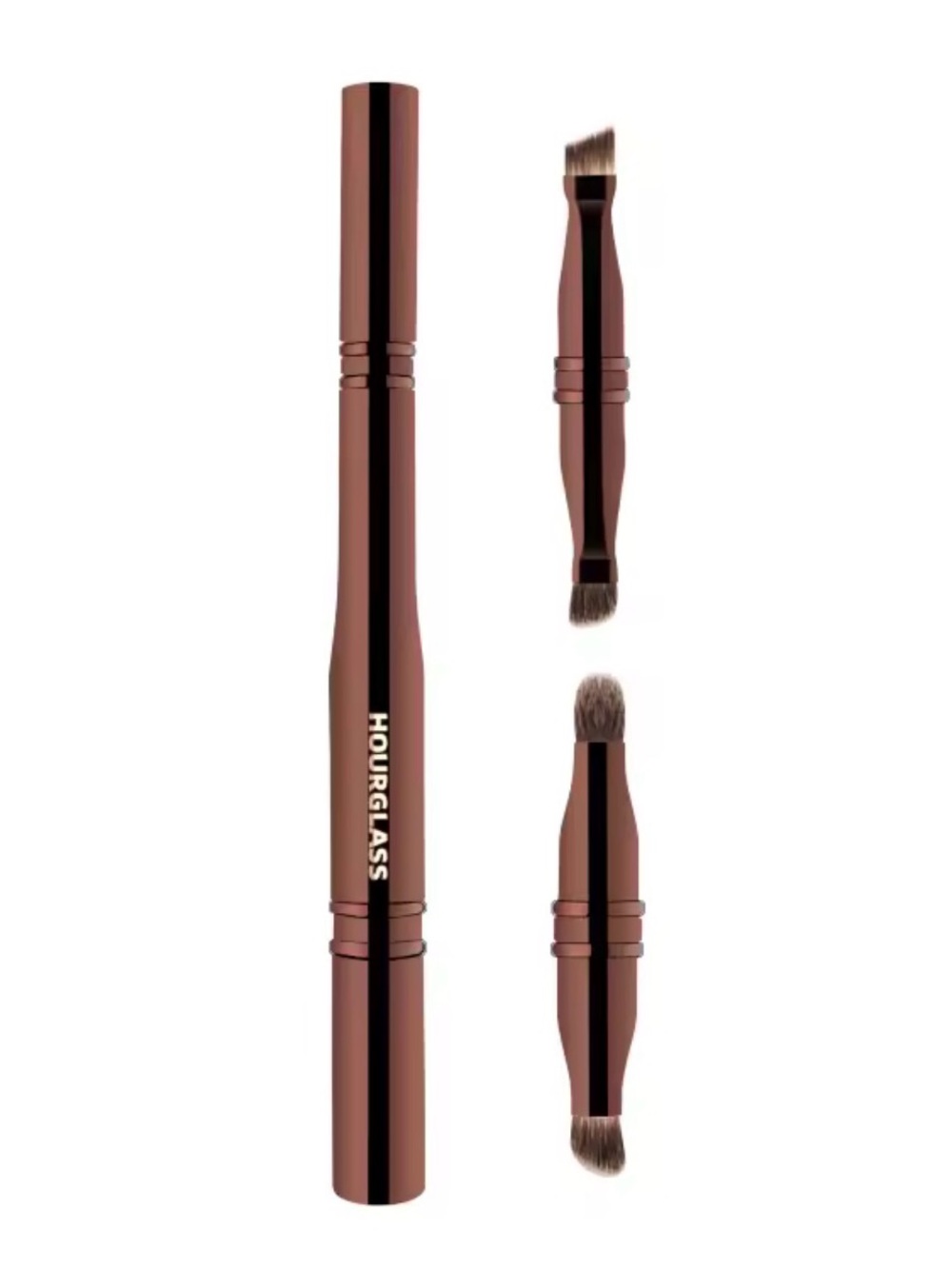 Hourglass Dual-Ended Eye Brush in Bronze Metallic